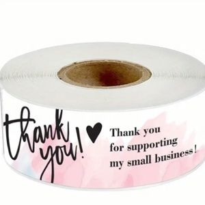 120 (1"x 3") Thank You Stickers - Pink